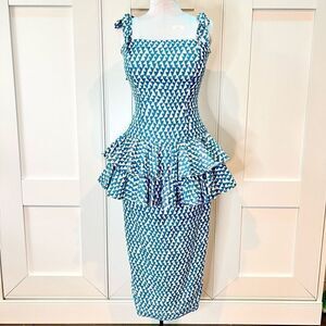 Vintage Isabell Gerhart Women’s Size 6 Tank Top Tutu Maxi Dress Blue Ruffled